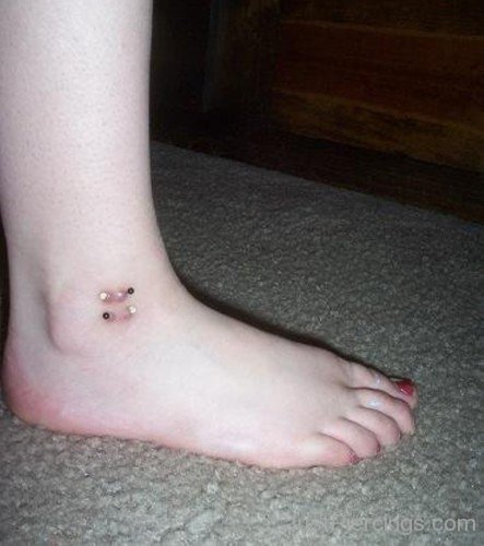Dual Ankle Piercings With Studs-JP117