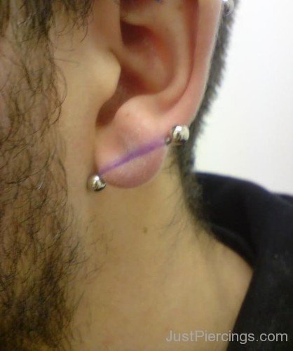 Helix And Transverse Lobe Piercing For Men-JP123
