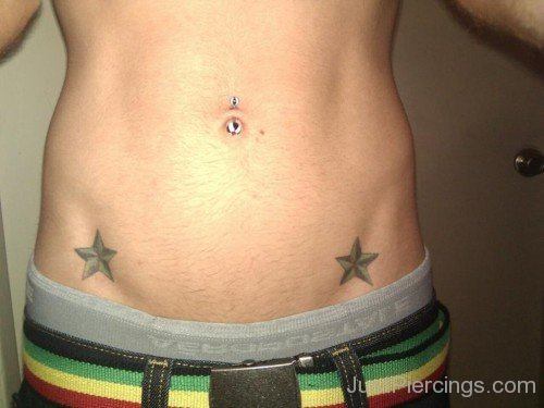 Navel Piercing With Colorful Stud-JP156