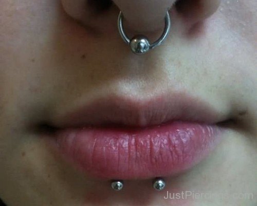Septum And Dolphin Bite Piercing-JP154