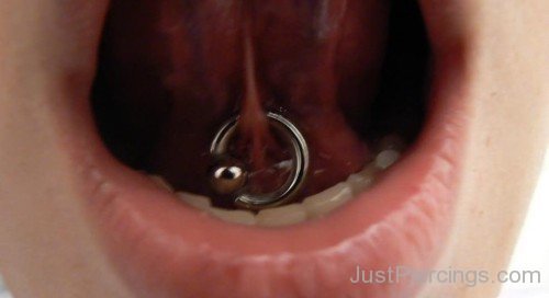 Tongue Frenulum Piercing With Captive Bead Ring-JP166