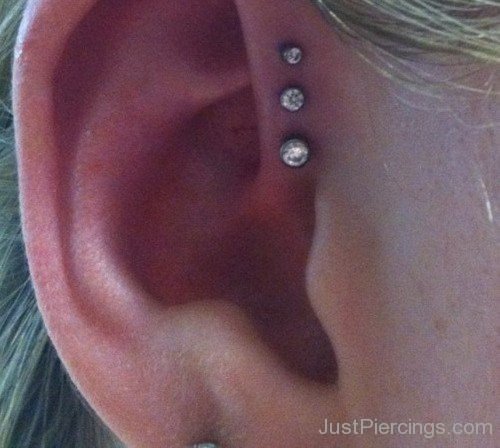 Triple Anti Helix Piercing for Young-JP145