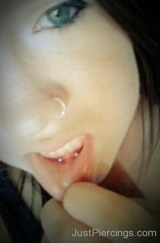 Nostril And Frowny Lip Piercing-JP141
