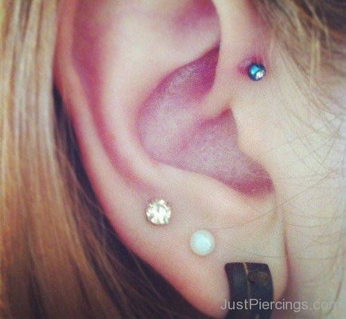 Anti Helix And Lobe Piercing For Girls-JP1008