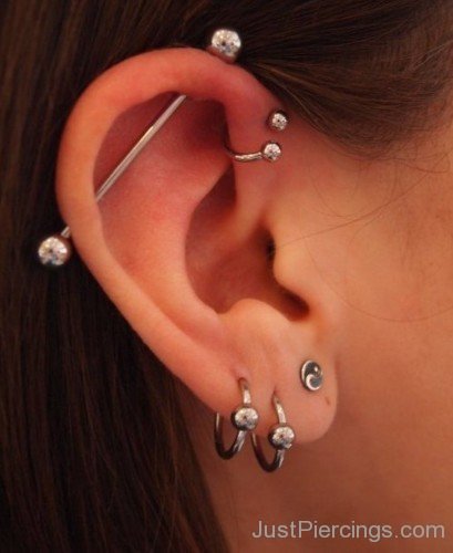 Attractive Anti Helix,Industrial and Lobe Piercing-JP1057