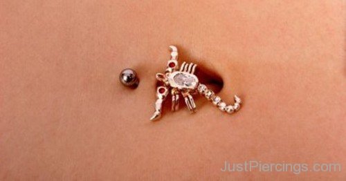 Belly Piercing With Scorpio Ring-JP1035