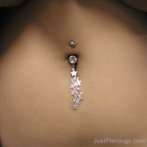 Belly Piercing With Stars Belly Ring-JP1038