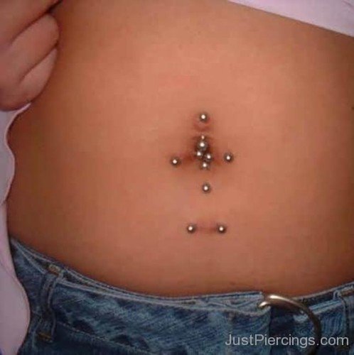 Belly-Piercings-With-Surface-Silver-Barbells-JP1042