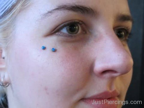 Blue Micro Dermals Anti Eyebrow Piercing-JP1031