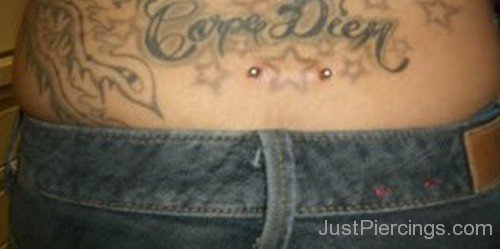 Carpe Deem Tattoo And Lower Back piercing-JP12033