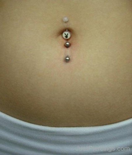 Cool Belly Piercing with Playboy Ring-JP1046