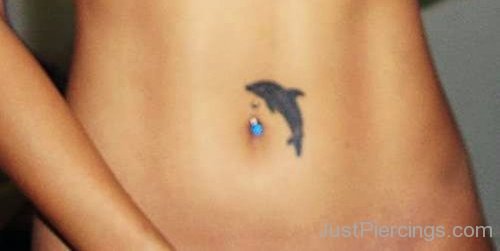 Dolphin Tattoo And Belly Piercing-JP1049