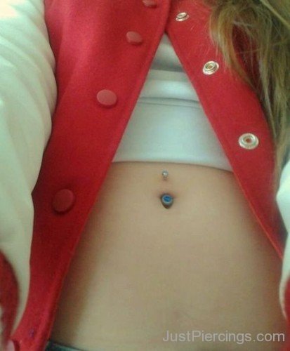Girl in Red Jacket with Belly Piercing-JP1055