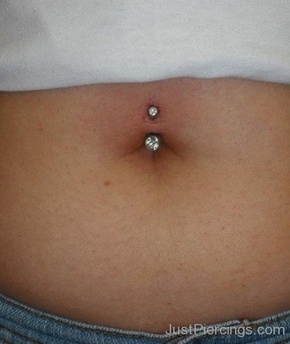 Girl in White with Belly Piercing-JP1056