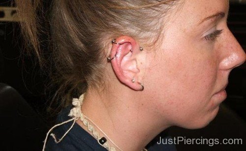 Helix And  Anti Helix and Lobe Piercing-JP1090