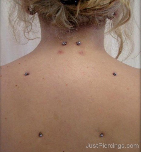 Large Star Piercing With Studs On Back-JP12073