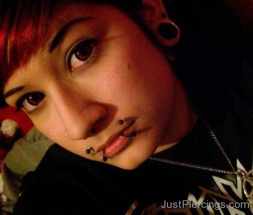 Lobe Stretching, Septum And Canine Bites Piercing-JP1439