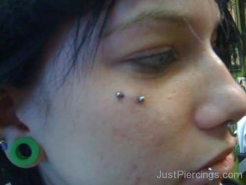Right Ear Lobe And Butterfly Kiss Piercing For Girls-JP14092