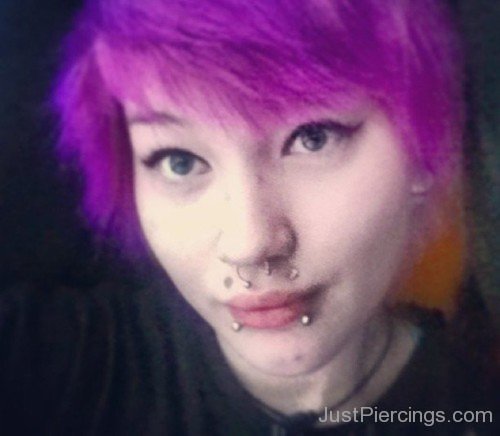 Septum And Canine Bites Piercing With Circular Barbells-JP1075