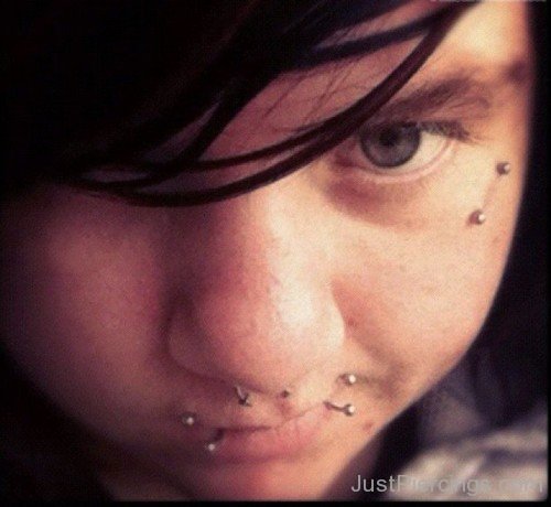 Septum And Lip And Anti Eyebrow Piercing-JP1070