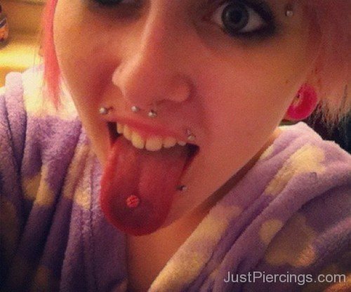 Tongue, Eyebrow, Septum And Canine Bites Piercing-JP1096