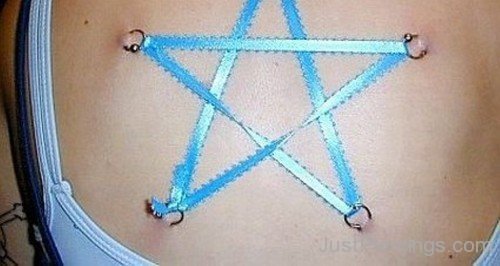 Zodiac Tattoo And Star Corset Ribbon Piercing-JP12100