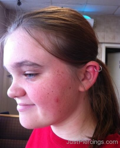 Cartilage Ear Piercing On Girl Left Ear-JP1011