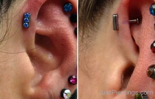 Cartilage Piercing With Color Studs-JP1041