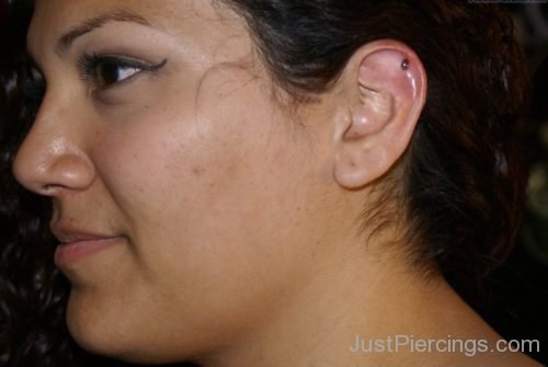 Cartilage Piercing With Stud On Left Ear-JP1061