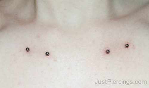 Clavicle Piercing With Barbell Studs-JP1037