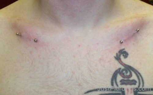 Collar Bone And Tattoo On Chest-JP105