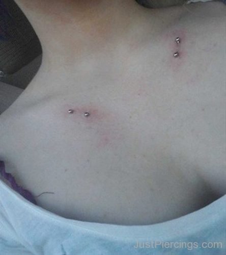Collar Bone Piercing WIth Barbells For Angels-JP144