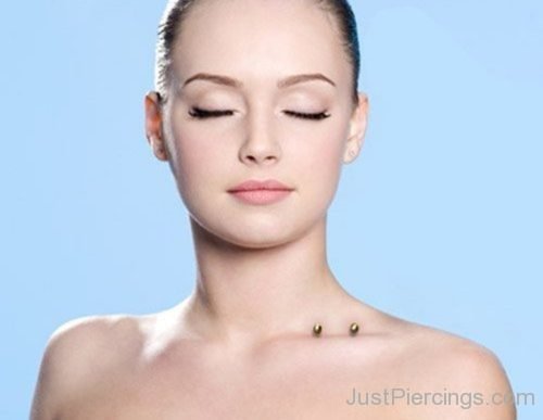 Collar Bone Piercing WIth Barbells For Pretty Angels-JP1069