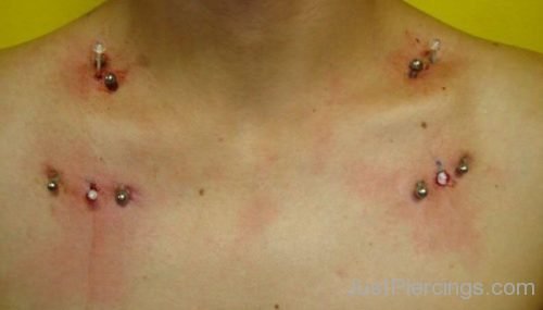 Collarbone Clavicle Piercing With Corved Barbells-JP1056