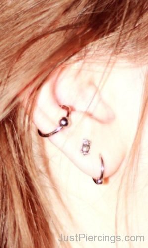 Conch And Dual Lobe Piercing-JP1021