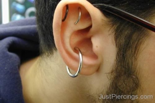 Conch Piercing With Ring-JP1080