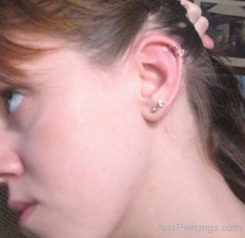 Dual Cartilage And Dual Lobe Piercing-JP1040