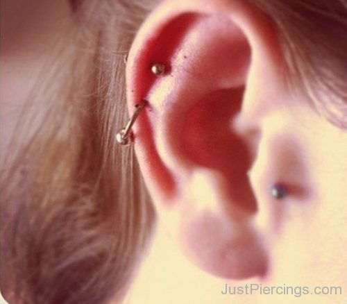 Dual Cartilage And Tragus Piercing-JP1042