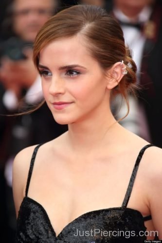 Emma Watson With Triple Cartilage Piercings-JP125