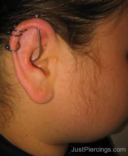 Industrial To Conch Piercing-JP1123