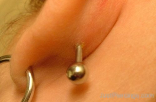 Lobe And Conch Piercing With Gold-JP1128