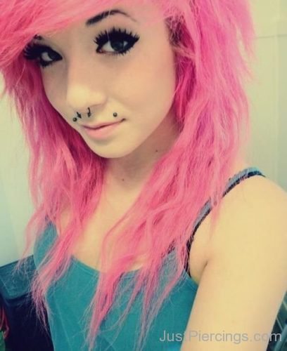 Pink hair Girl With Angel Bites Piercing-JP131