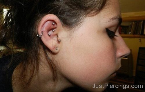 Rook Tragus Conch And Lobe Piercing-JP1156