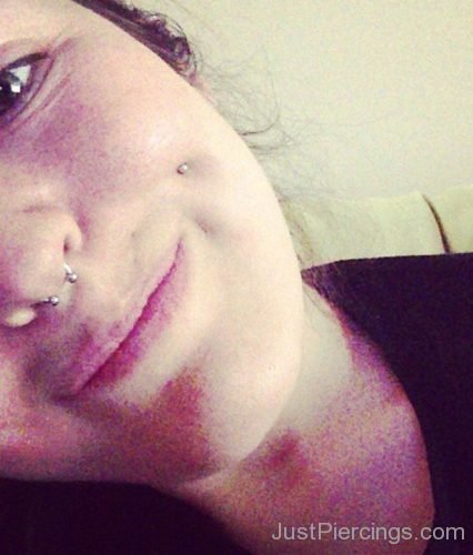 Septum And Dimple Cheek Piercing For Girls-JP1098