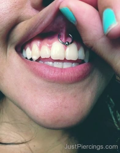 Smiley Piercing With Small Bead Ring-JP137