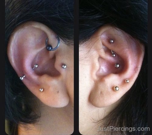 Snug, Rook, Forward Helix,Conch And Tragus Piercing-JP1177