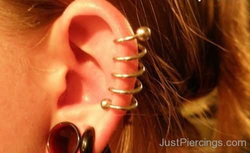 Spiral Cartilage Piercing For Girls-JP156