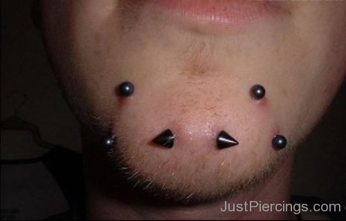 Surface And Spiked Chin Piercing-JP128