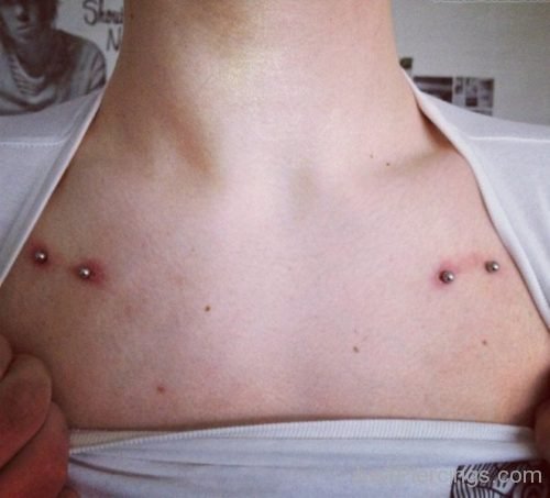 Surface Clavicle Piercing With Barbells-JP1114