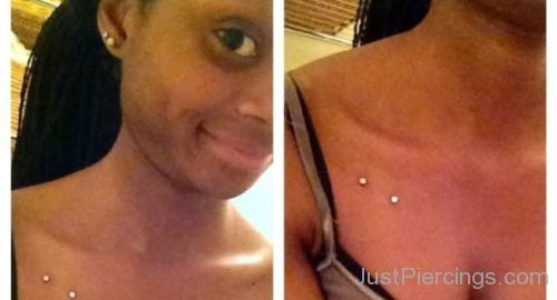 Surface Right Clavicle Piercing With Dermal Anchors-JP1125
